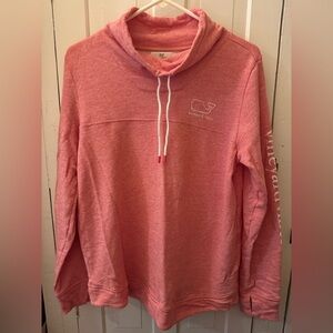 Vineyard Vines Pink White Whale Preppy Semi-sheer Hoodie Sweatshirt Sweater S
